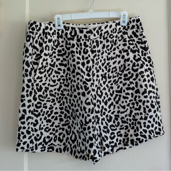 J. Crew Pants - J Crew Animal Print Linen Blend Trouser Shorts, Size 14